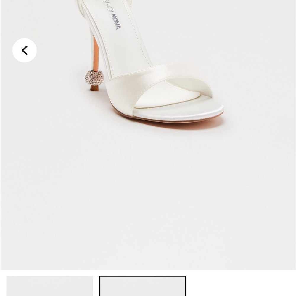 Fashion Nova White Satin Heels